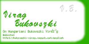 virag bukovszki business card